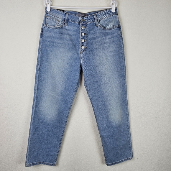 Joe’s Jeans High Rise Straight Crop Aruna Wash Button Fly Denim Size 32 NWT - Picture 3 of 12